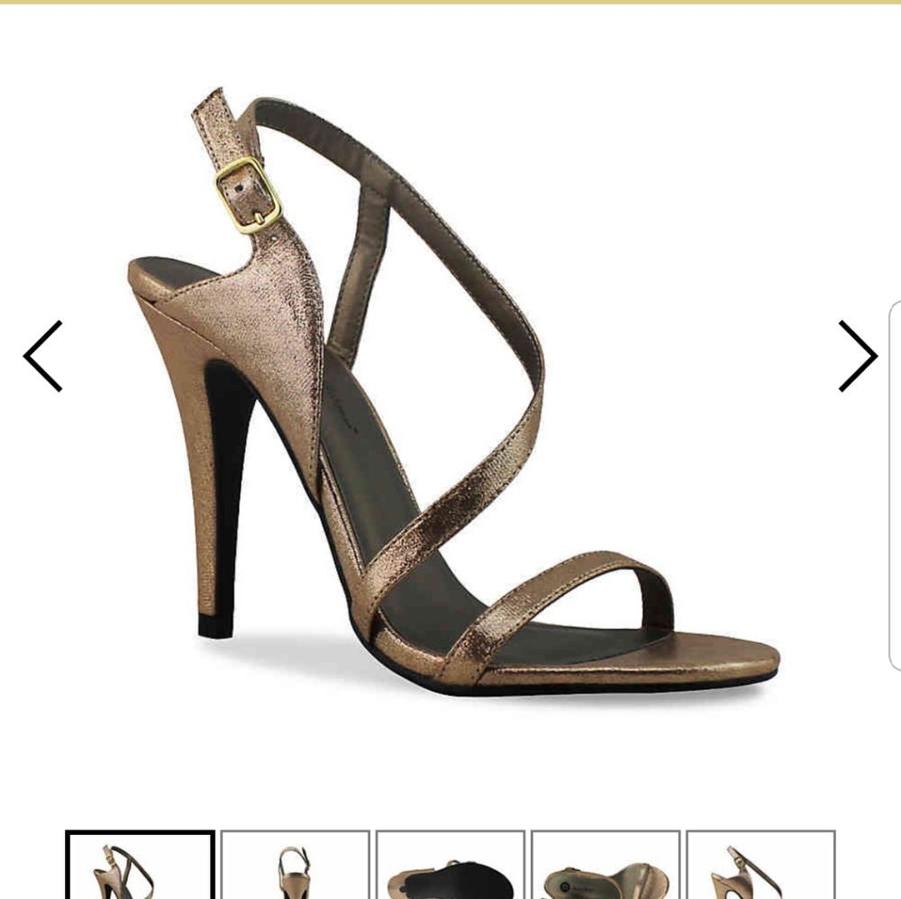 Bronze metallic strappy sandal